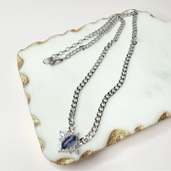 Bomb Party December Tanzanite Necklace Rhodium Plating RBP8504 - Picture 4 of 5